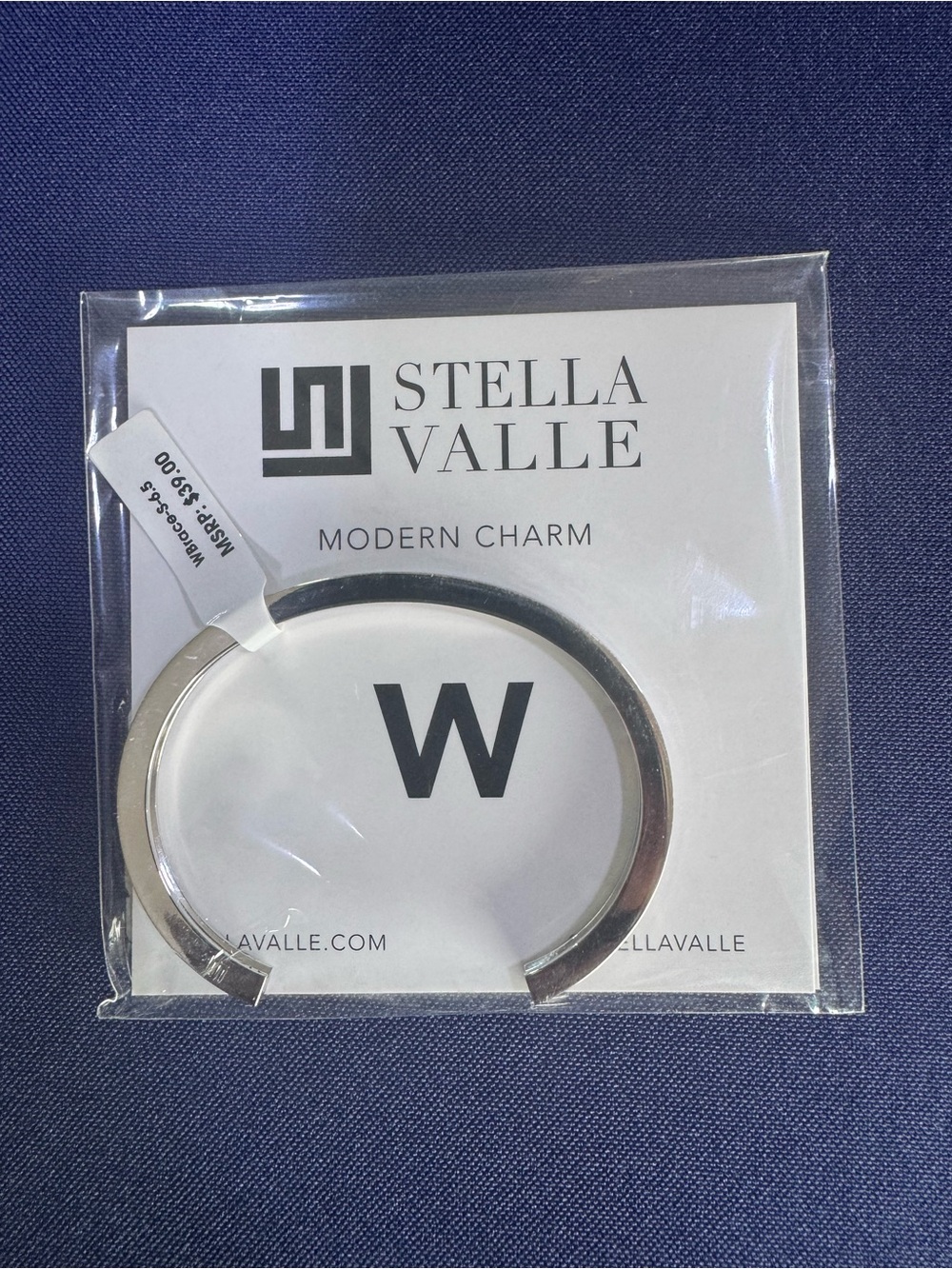 Stella Valle Silver 'W' Modern Charm Bracelet